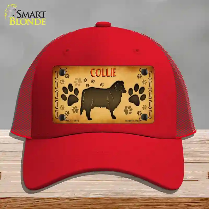 HAT17-MLP-10440 Collie Novelty License Plate Hat, Mesh - Red