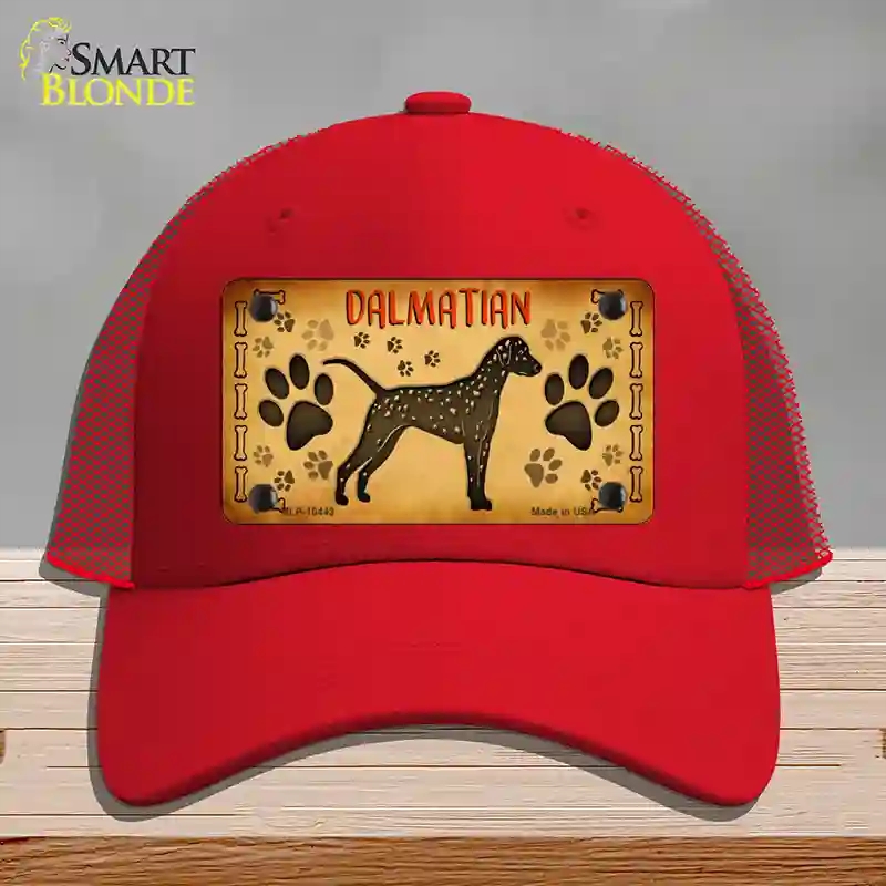 HAT17-MLP-10443 Dalmatian Novelty License Plate Hat, Mesh - Red