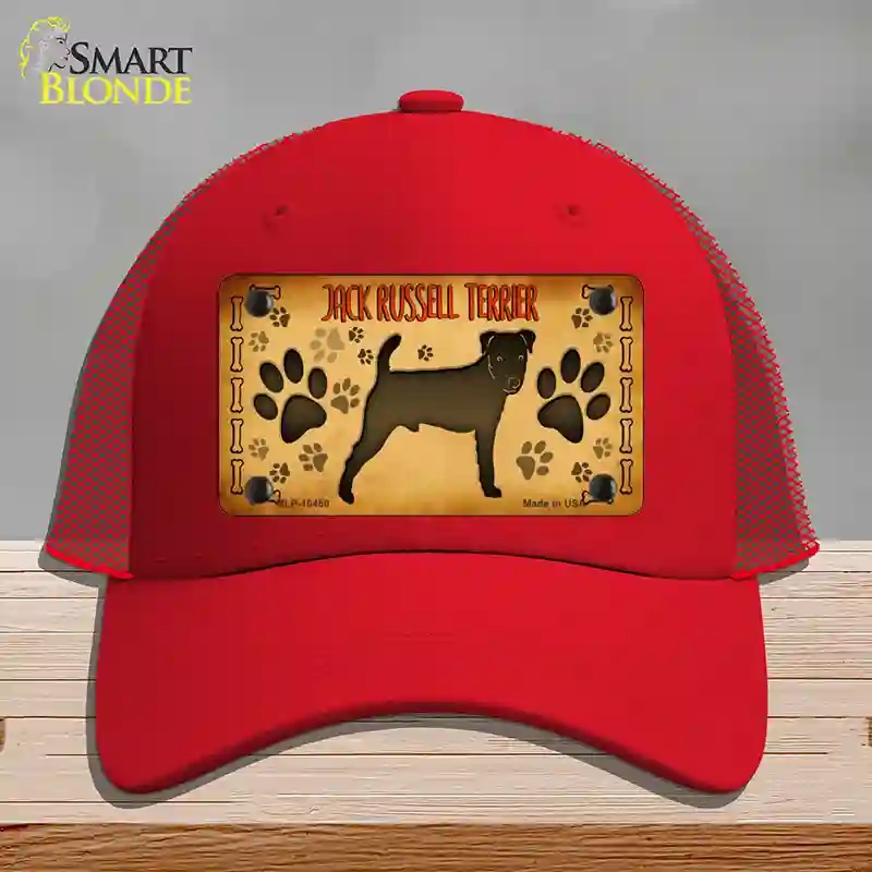 HAT17-MLP-10450 Jack Russell Terrier Novelty License Plate Hat, Mesh - Red