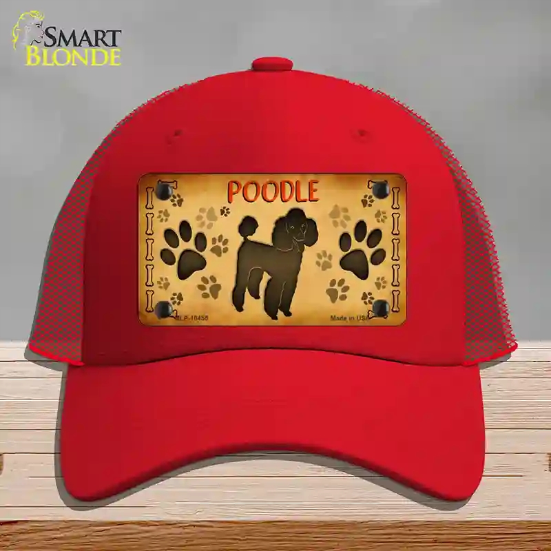 HAT17-MLP-10455 Poodle Novelty License Plate Hat, Mesh - Red
