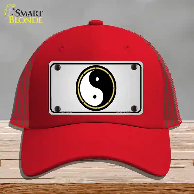 HAT17-MLP-1051 Yin & Yang Novelty License Plate Hat, Mesh - Red