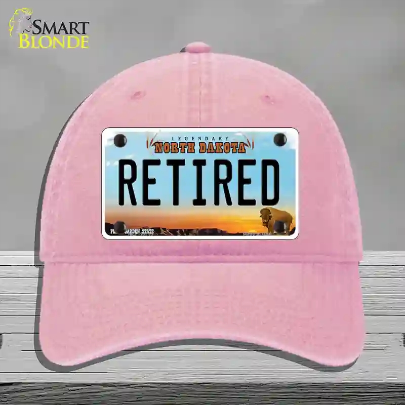 HAT12-MLP-10716 Retired North Dakota Novelty License Plate Hat, Unconstructed Cotton - Pink
