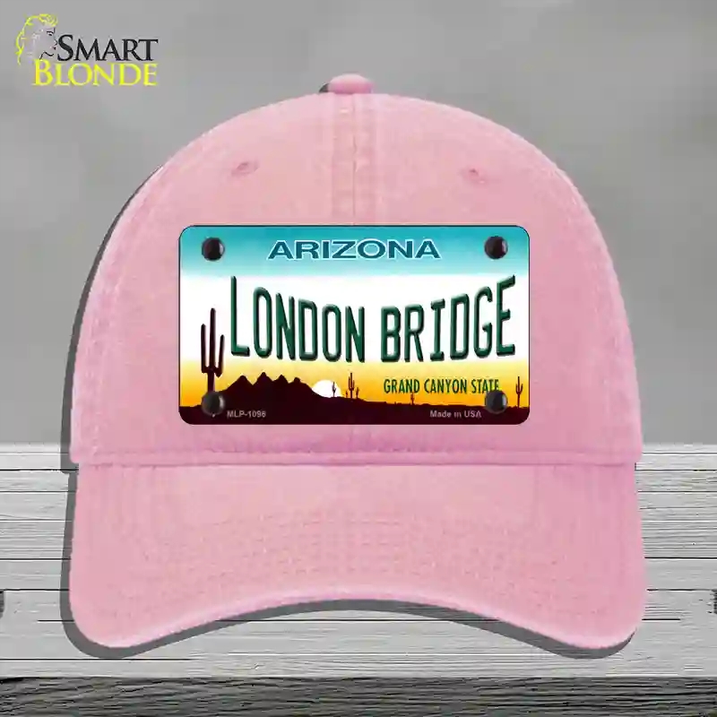 HAT12-MLP-1096 London Bridge Arizona Novelty License Plate Hat, Unconstructed Cotton - Pink