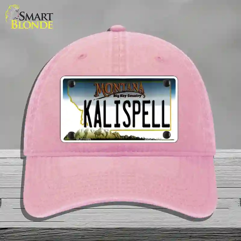 HAT12-MLP-11095 Kalispell Montana State Novelty License Plate Hat, Unconstructed Cotton - Pink