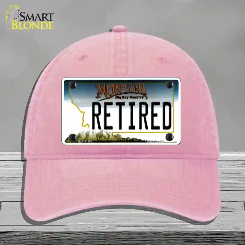HAT12-MLP-11105 Retired Montana State Novelty License Plate Hat, Unconstructed Cotton - Pink