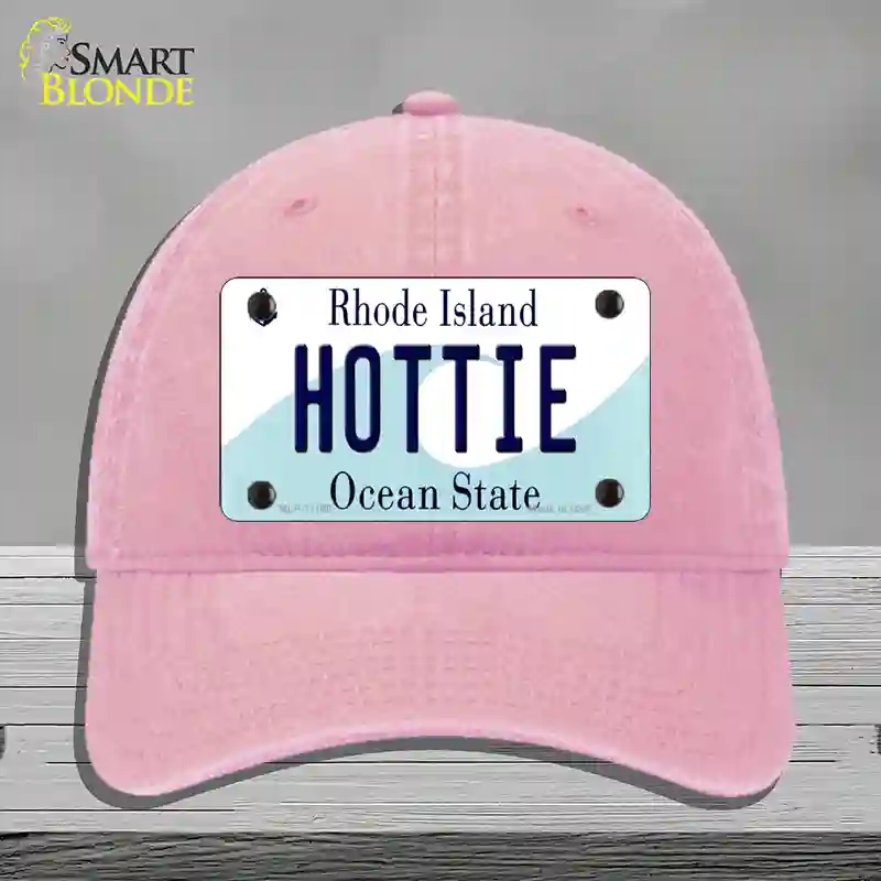 HAT12-MLP-11198 Hottie Rhode Island State Novelty License Plate Hat, Unconstructed Cotton - Pink