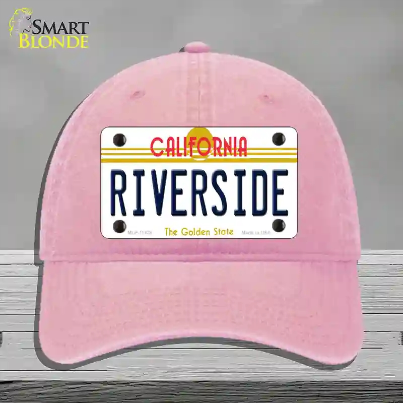 HAT12-MLP-11428 Riverside California Novelty License Plate Hat, Unconstructed Cotton - Pink