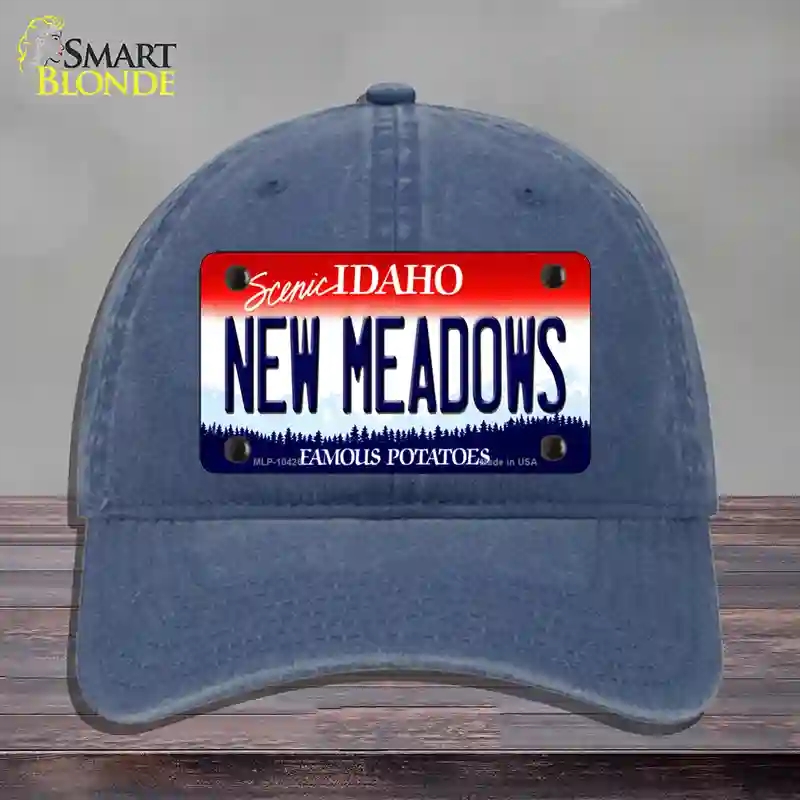 HAT11-MLP-10426   Meadows Idaho Novelty License Plate Hat, Unconstructed Cotton - Navy