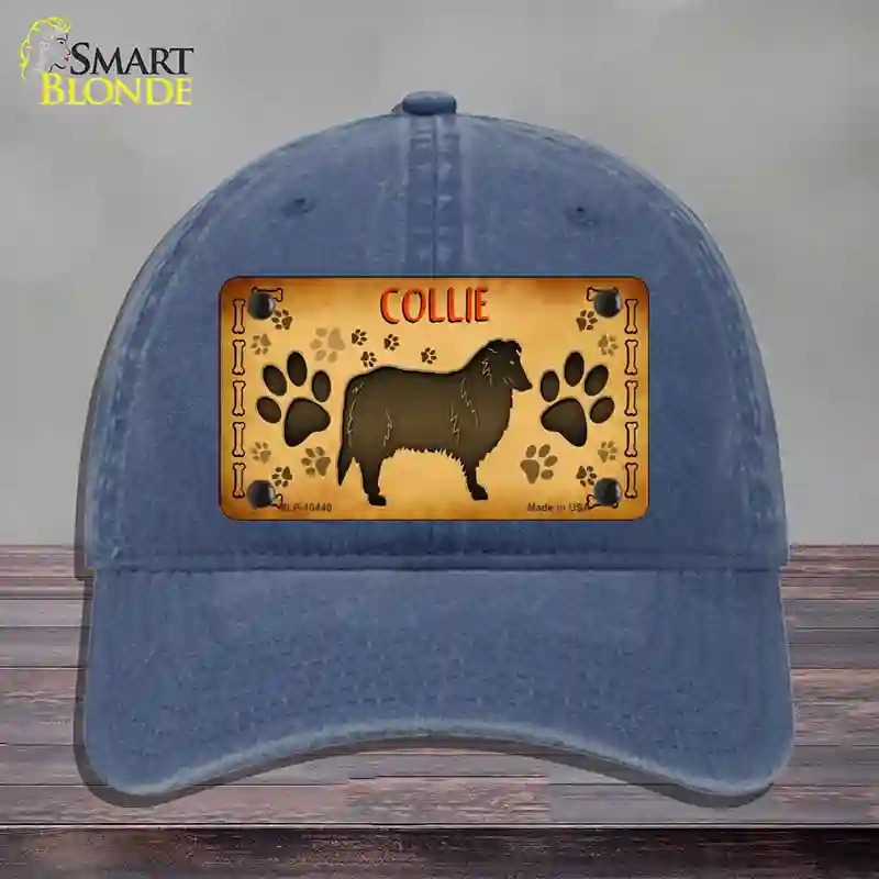 HAT11-MLP-10440 Collie Novelty License Plate Hat, Unconstructed Cotton - Navy