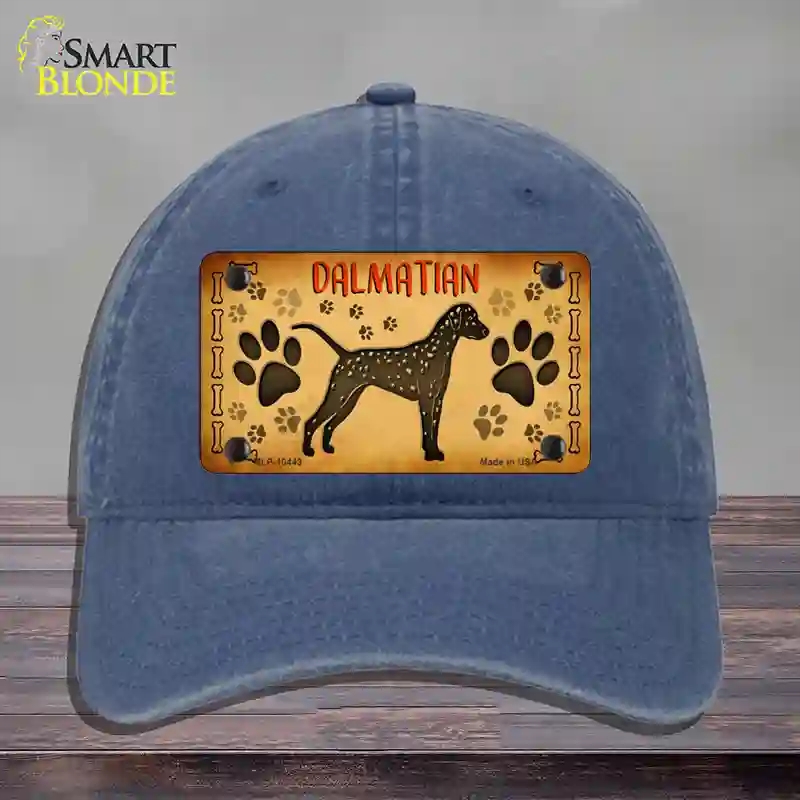 HAT11-MLP-10443 Dalmatian Novelty License Plate Hat, Unconstructed Cotton - Navy