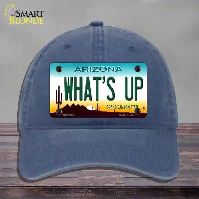 HAT11-MLP-1066 Whats Up Novelty License Plate Hat, Unconstructed Cotton - Navy
