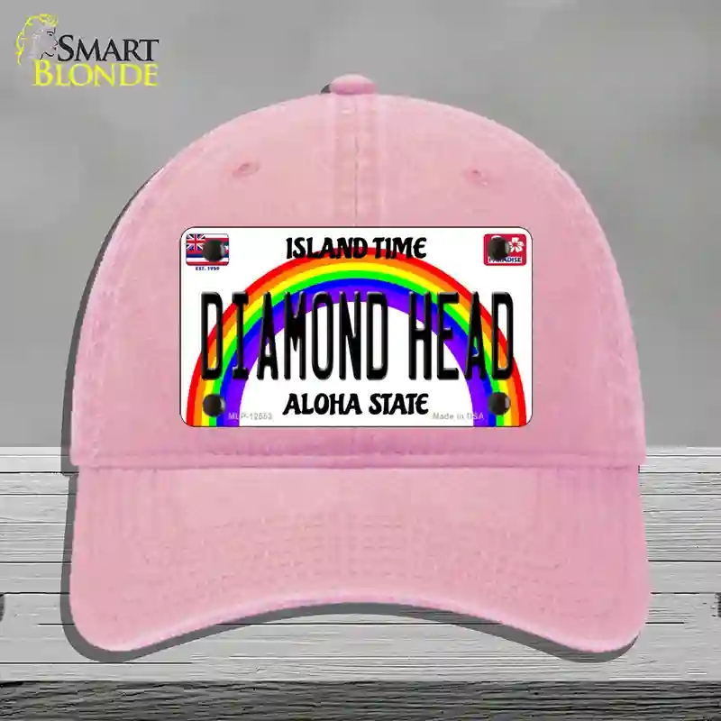 HAT12-MLP-12553 Diamond Head Hawaii Novelty License Plate Hat, Unconstructed Cotton - Pink