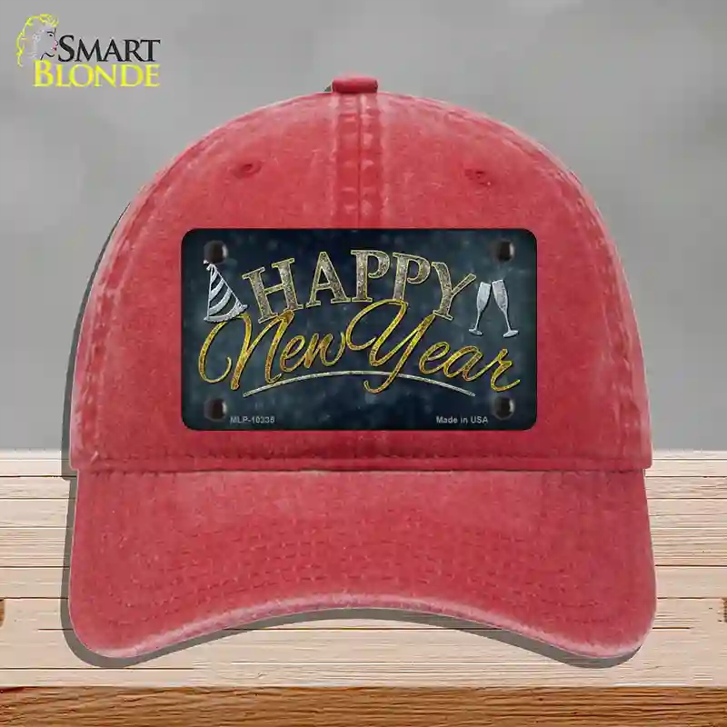 HAT13-MLP-10335 Happy   Year Novelty License Plate Hat, Unconstructed Cotton - Red