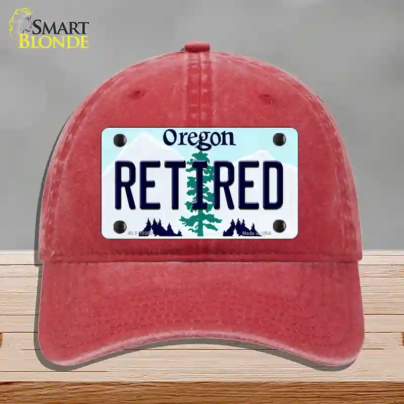HAT13-MLP-10362 Retired Oregon Novelty License Plate Hat, Unconstructed Cotton - Red