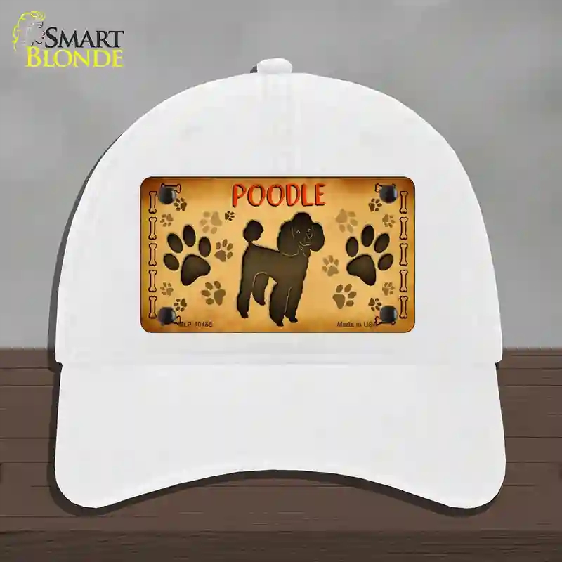 HAT14-MLP-10455 Poodle Novelty License Plate Hat, Unconstructed Cotton - White