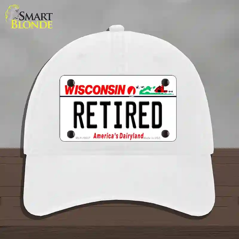 HAT14-MLP-10637 Retired Wisconsin Novelty License Plate Hat, Unconstructed Cotton - White