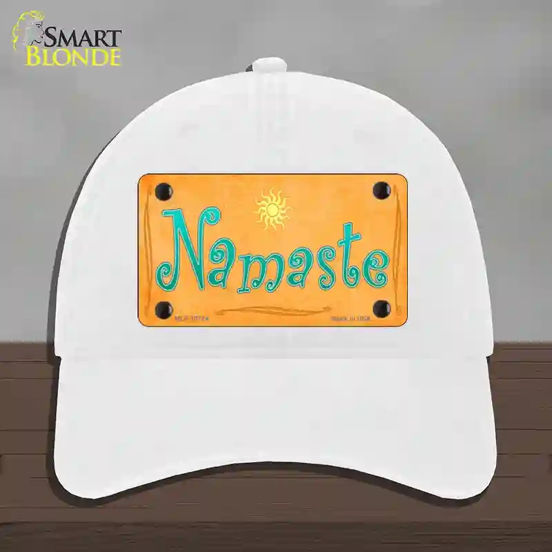 HAT14-MLP-10744 Namaste Novelty License Plate Hat, Unconstructed Cotton - White