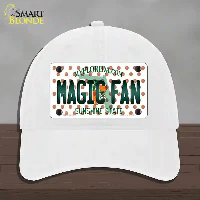 HAT14-MLP-10869 Magic Fan Florida Novelty License Plate Hat, Unconstructed Cotton - White