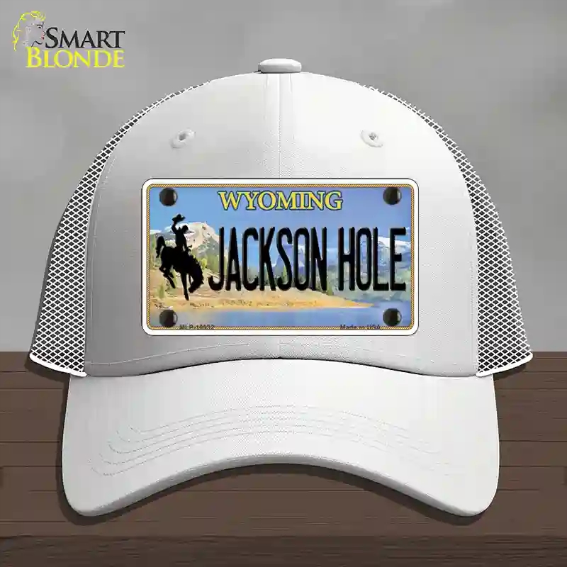 HAT19-MLP-10532 Jackson Hole Wyoming Novelty License Plate Hat, Mesh - White
