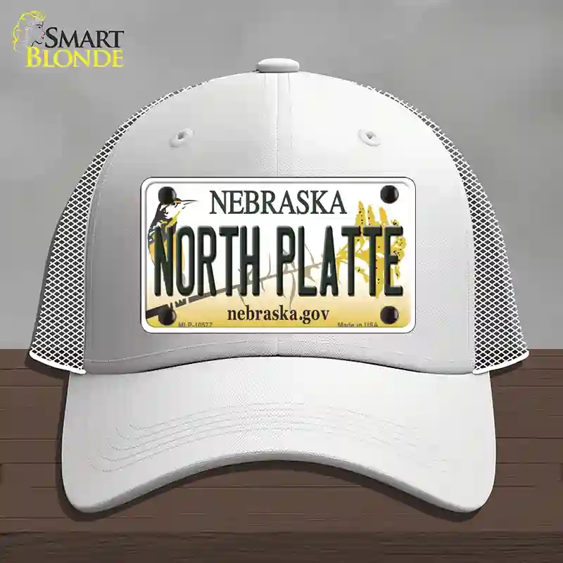 HAT19-MLP-10577 North Platte Nebraska Novelty License Plate Hat, Mesh - White
