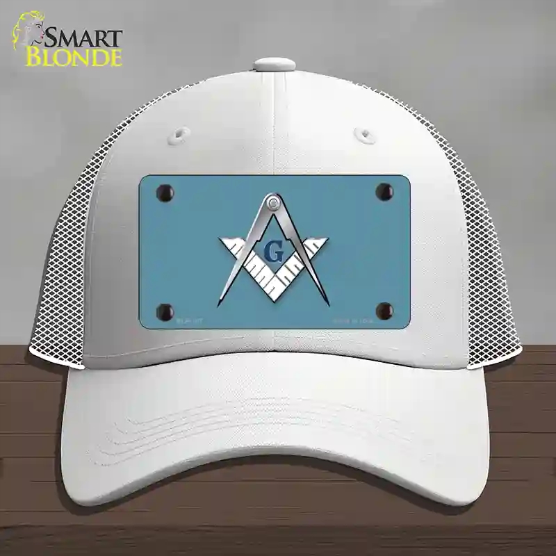 HAT19-MLP-107 Masons Logo Novelty License Plate Hat, Mesh - White