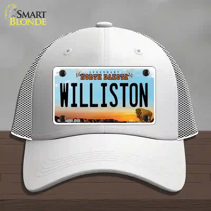 HAT19-MLP-10708 Williston North Dakota Novelty License Plate Hat, Mesh - White