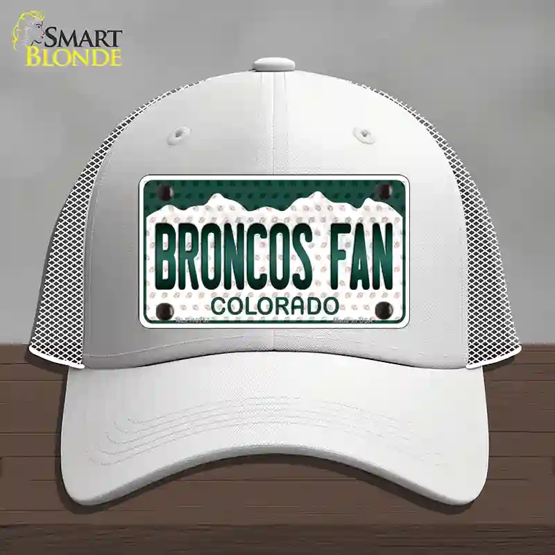 HAT19-MLP-10757 Broncos Fan Colorado Novelty License Plate Hat, Mesh - White