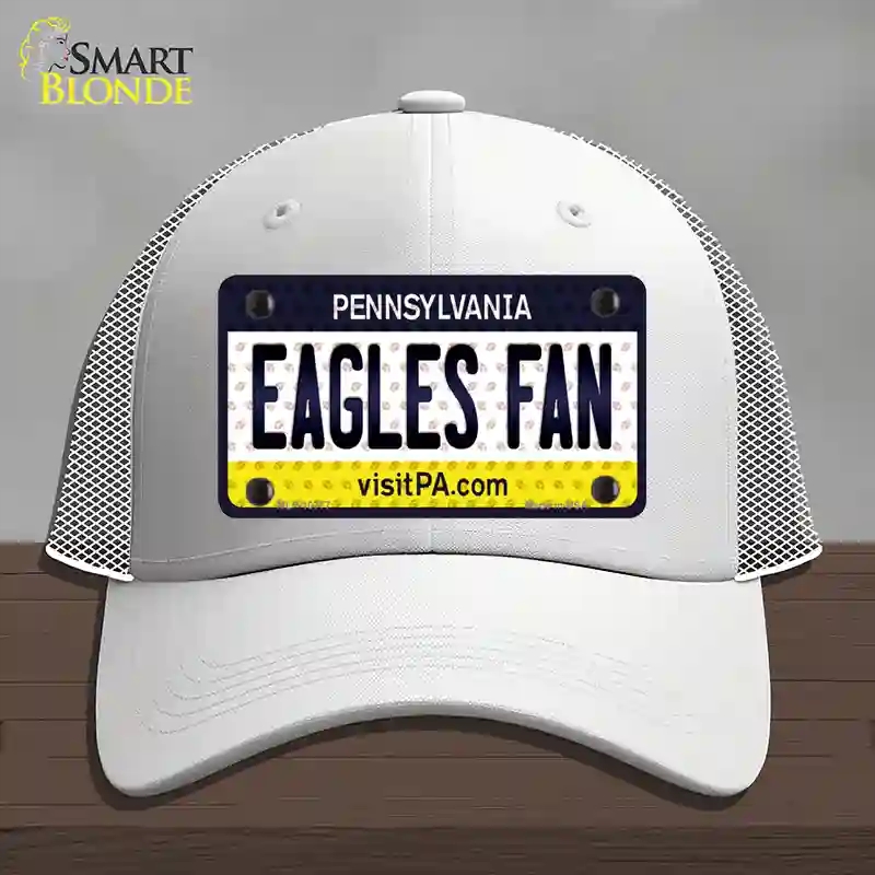 HAT19-MLP-10777 Eagles Fan Pennsylvania Novelty License Plate Hat, Mesh - White
