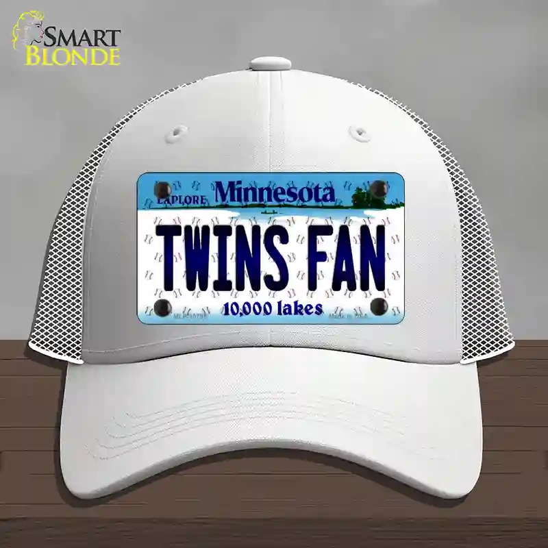 HAT19-MLP-10795 Twins Fan Minnesota Novelty License Plate Hat, Mesh - White