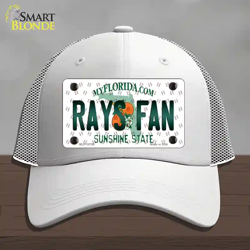 HAT19-MLP-10798 Rays Fan Florida Novelty License Plate Hat, Mesh - White