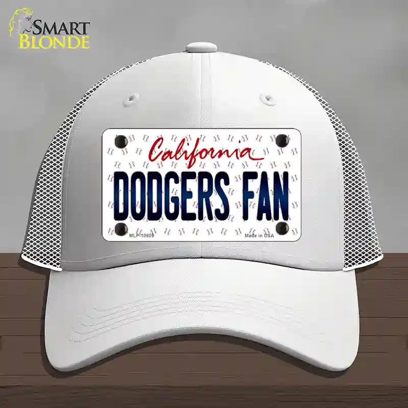 HAT19-MLP-10809 Dodgers Fan California Novelty License Plate Hat, Mesh - White