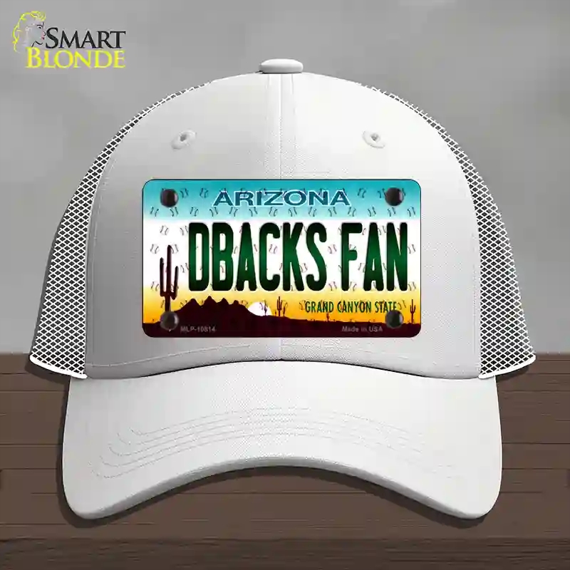 HAT19-MLP-10814 Dbacks Fan Arizona Novelty License Plate Hat, Mesh - White