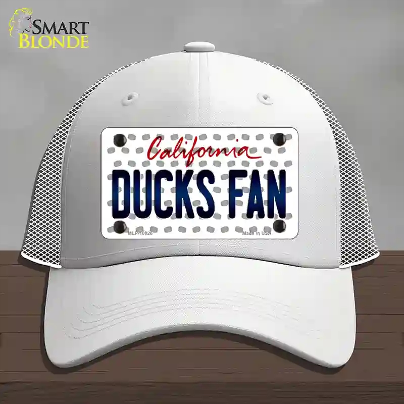 HAT19-MLP-10826 Ducks Fan California Novelty License Plate Hat, Mesh - White