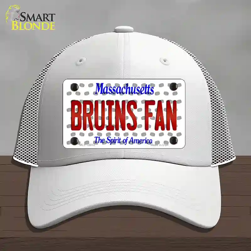 HAT19-MLP-10833 Bruins Fan Massachusetts Novelty License Plate Hat, Mesh - White