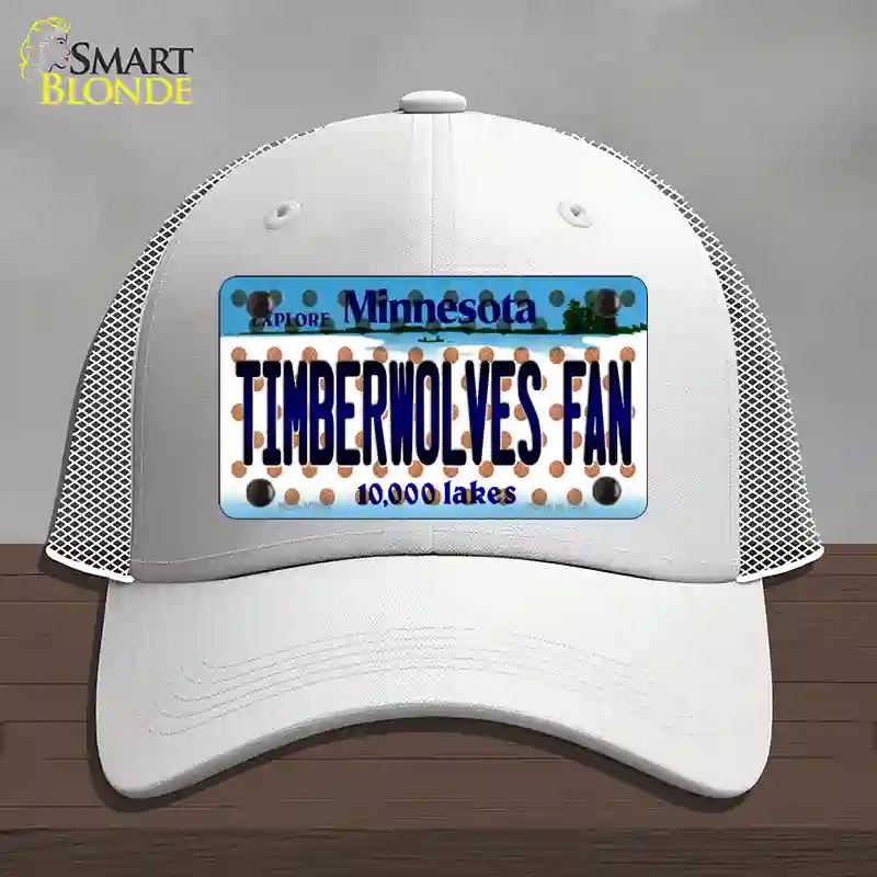HAT19-MLP-10864 Timberwolves Fan Minnesota Novelty License Plate Hat, Mesh - White