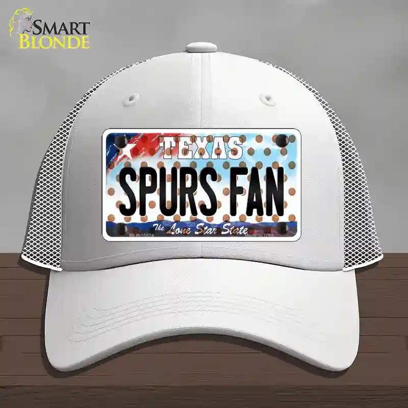 HAT19-MLP-10874 Spurs Fan Texas Novelty License Plate Hat, Mesh - White