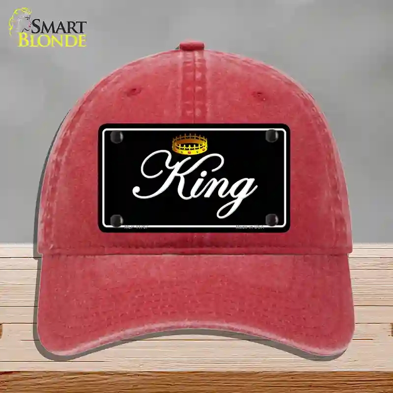 HAT13-MLP-11767 King Novelty License Plate Hat, Unconstructed Cotton - Red