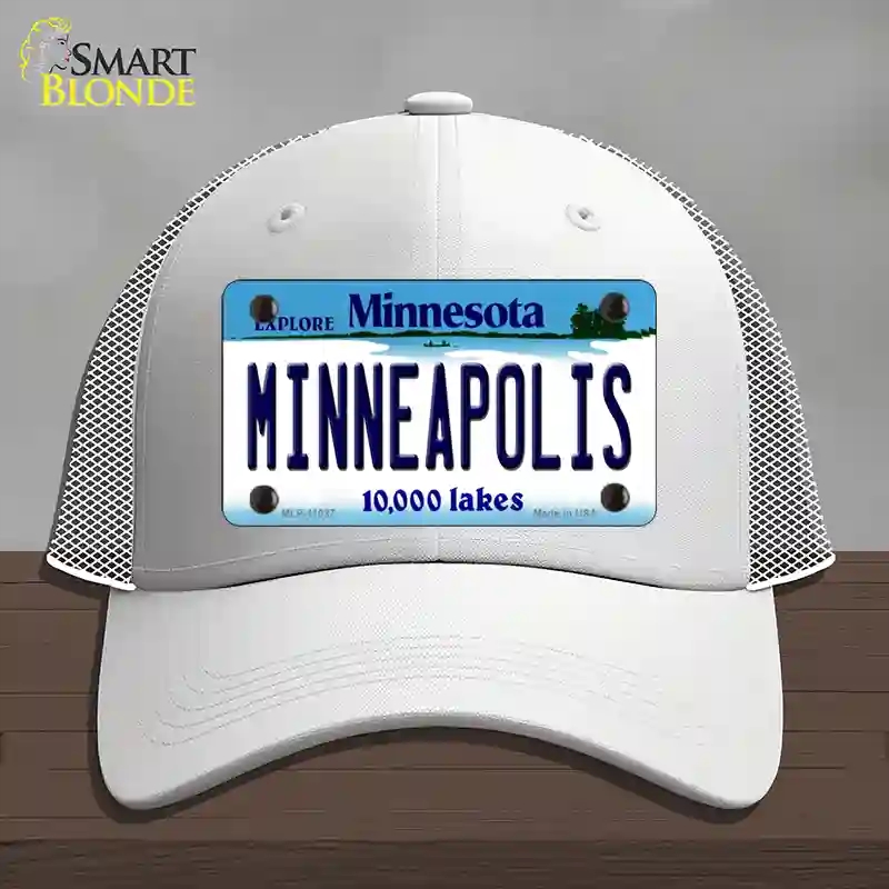 HAT19-MLP-11037 Minneapolis Minnesota State Novelty License Plate Hat, Mesh - White