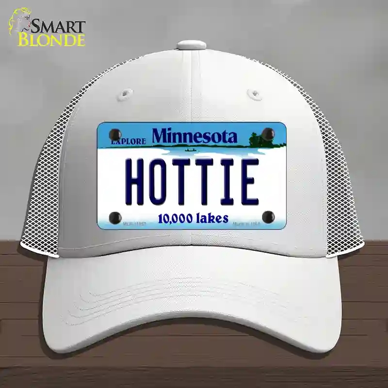 HAT19-MLP-11057 Hottie Minnesota State Novelty License Plate Hat, Mesh - White