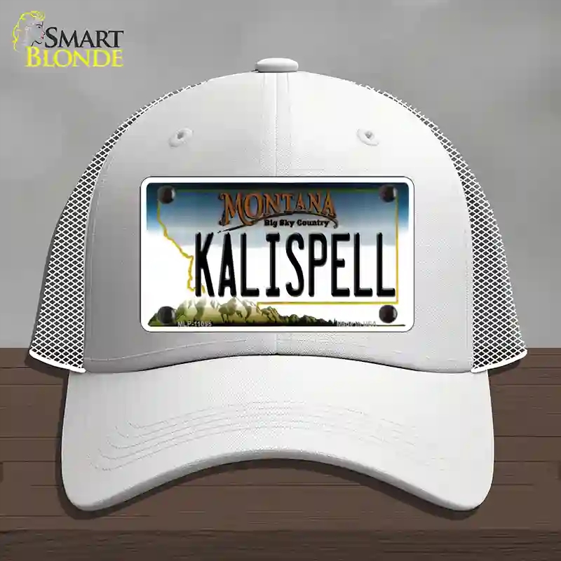 HAT19-MLP-11095 Kalispell Montana State Novelty License Plate Hat, Mesh - White