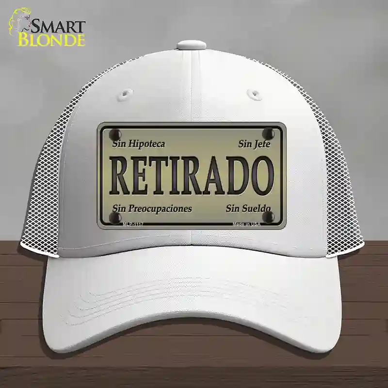 HAT19-MLP-1117 Retirado Novelty License Plate Hat, Mesh - White