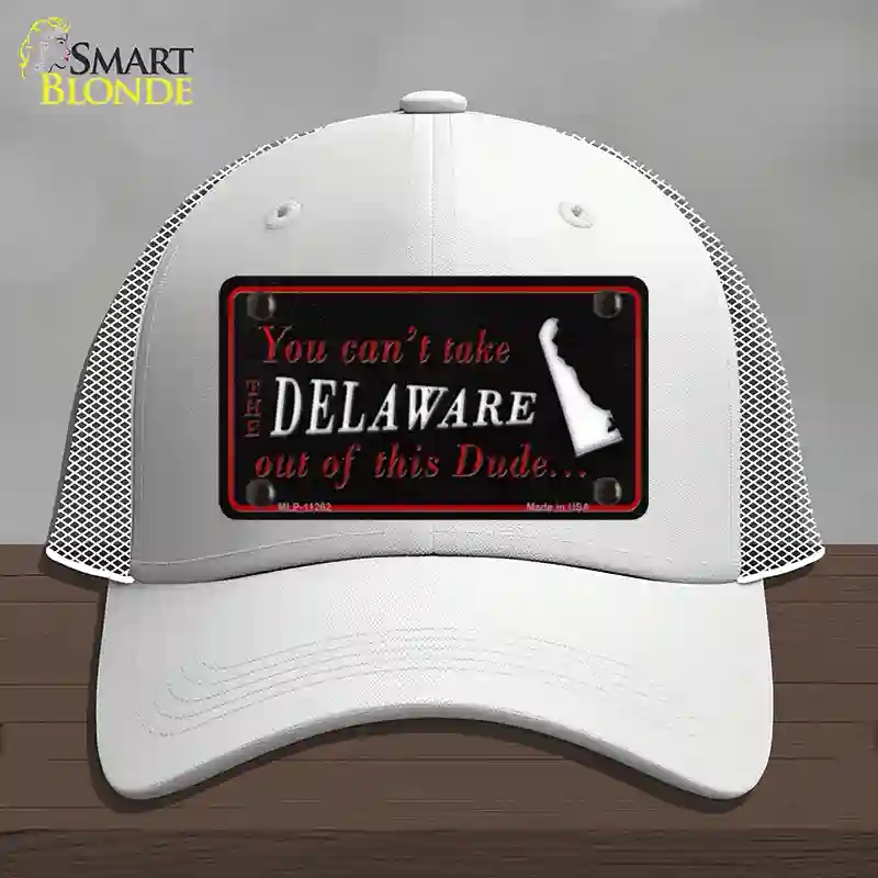 HAT19-MLP-11262 Delaware Dude Novelty License Plate Hat, Mesh - White