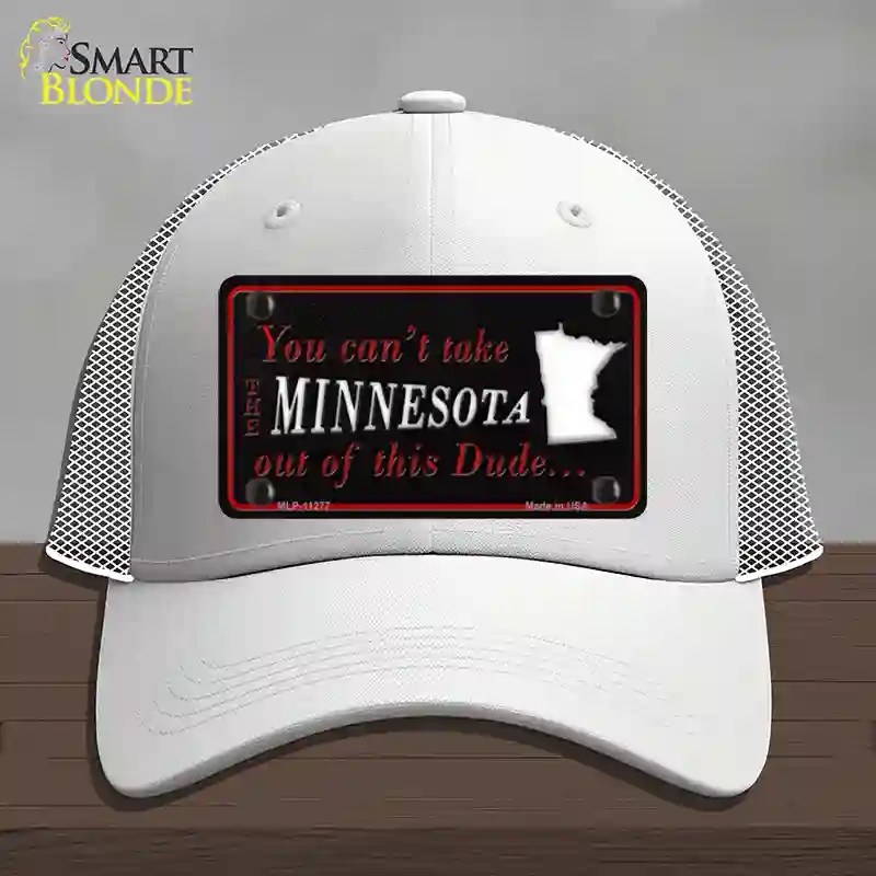 HAT19-MLP-11277 Minnesota Dude Novelty License Plate Hat, Mesh - White
