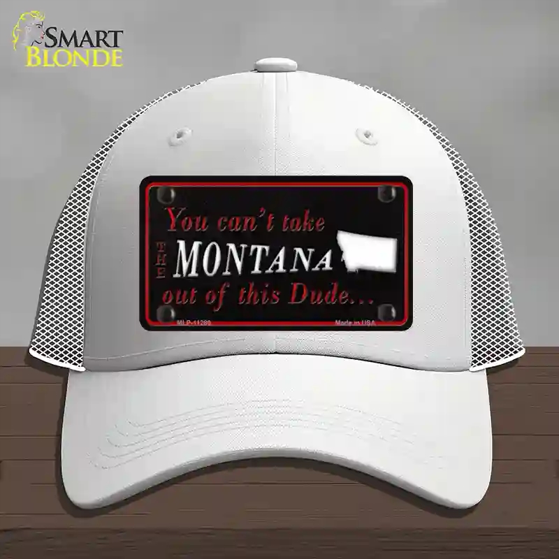 HAT19-MLP-11280 Montana Dude Novelty License Plate Hat, Mesh - White
