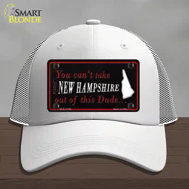 HAT19-MLP-11283   Hampshire Dude Novelty License Plate Hat, Mesh - White