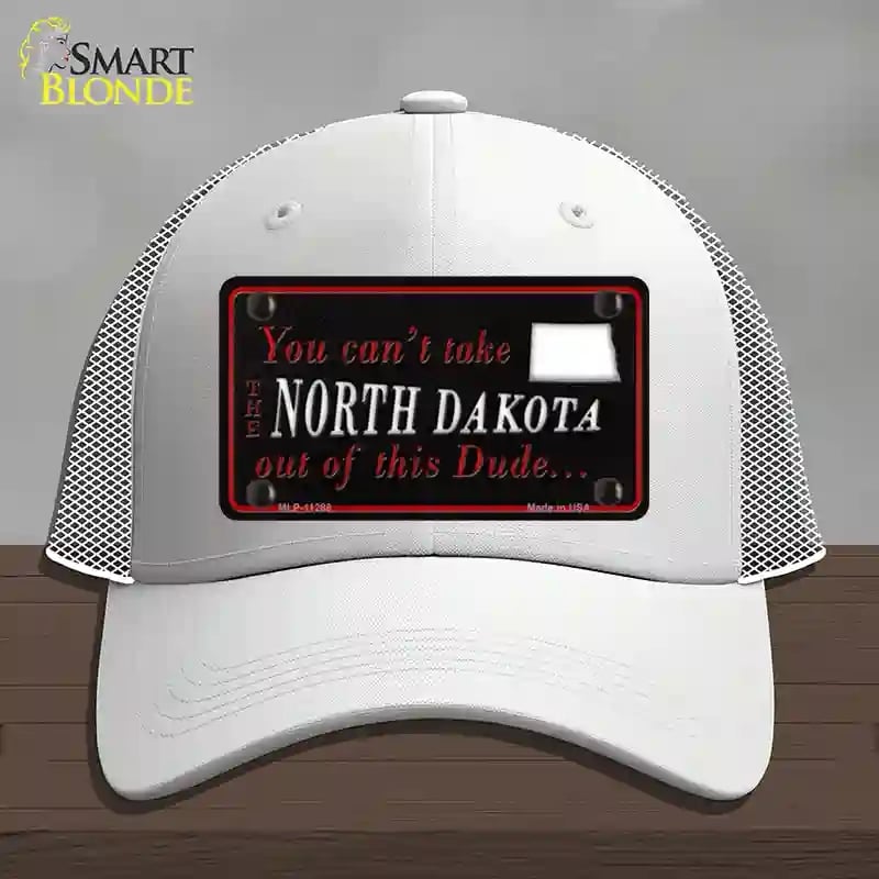 HAT19-MLP-11288 North Dakota Dude Novelty License Plate Hat, Mesh - White