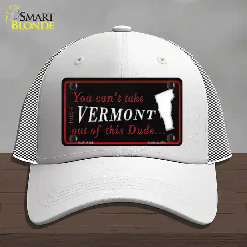 HAT19-MLP-11299 Vermont Dude Novelty License Plate Hat, Mesh - White