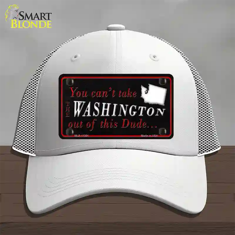 HAT19-MLP-11301 Washington Dude Novelty License Plate Hat, Mesh - White