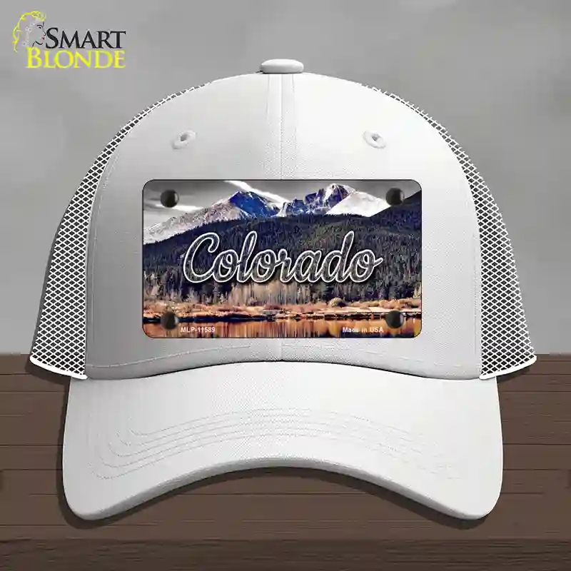 HAT19-MLP-11589 Colorado Forest & Mountains State Novelty License Plate Hat, Mesh - White