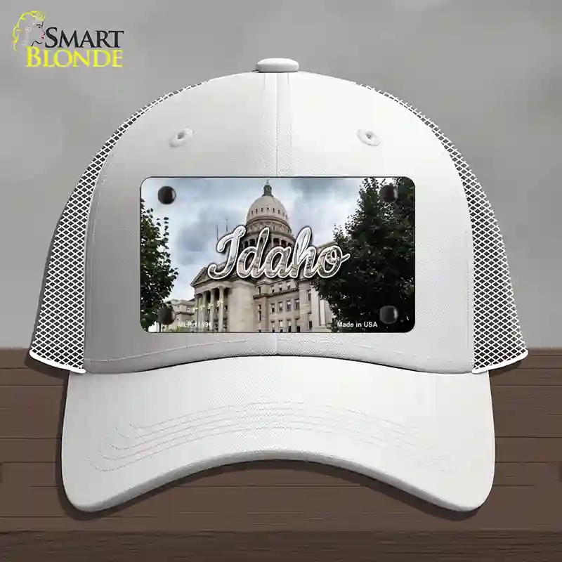 HAT19-MLP-11596 Idaho Capital Building State Novelty License Plate Hat, Mesh - White